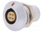 Connector: circular | Series: 1B | socket | female | soldering | PIN: 4