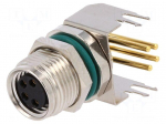 Connector: M8 | female | PIN: 4 | angled 90&deg; | socket | 4A | IP68 | 30V