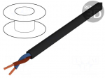 Wire | OWY | round | stranded | Cu | 2x2,5mm2 | PVC | black | 300/500V | 100m