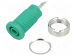 Socket | 4mm banana | 24A | 1000VDC | 24.5mm | green | nickel plated