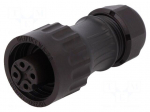 WA22 | plug | female | PIN: 4 | 3+PE | IP67 | 7&divide;12mm | 16A | screw terminal
