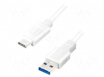 Cable | USB 3.0 | USB A plug,USB C plug | 1m | white