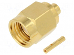 Connector: RP-SMA | plug | reverse,female | straight | 50&Omega; | soldering