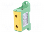Splice terminal: rail | 220A | 800V | screw terminal | yellow-green