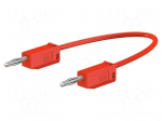 Test lead | 60VDC | 30VAC | 10A | banana plug 2mm,both sides | red