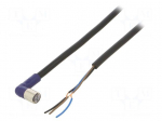 Cable: for sensors/automation | M8 | PIN: 3 | angled | 5m | plug | 30VDC