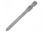 Screwdriver bit | Phillips | PH1 | 1/4" | Overall len: 70mm