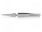 Tweezers | 120mm | for precision works | Blade tip shape: rounded