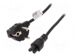 Cable | 3x0.5mm2 | CEE 7/7 (E/F) plug angled,IEC C5 female | PVC