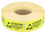 Self-adhesive label | ESD | L: 25mm | W: 45mm | 1000pcs.