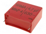 Capacitor: polypropylene | 4.7uF | Uoper: 630VDC | Uoper max: 630VDC