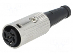 Connector: DIN | plug | female | PIN: 6 | 240&deg; | straight | for cable | 34V