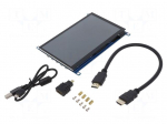 Display: QLED | 7" | 1024x600 | Interface: HDMI | 156.9x114.96mm | 5VDC