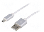 Cable | USB 2.0 | USB A plug,USB B micro plug | gold-plated | 1.8m