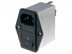 Connector: AC supply | socket | male | 6A | 250VAC | C14 (E) | IEC 60320