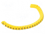 Marker: cable | Marking: 6 | 2.5&divide;5mm | PVC | yellow | leaded | PA-1 | L: 3mm