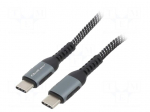 Cable | USB 2.0 | USB C plug,both sides | 1m | black-white | 480Mbps