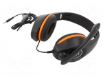 Headphones with microphone | black,orange | Jack 3,5mm | 2m | 32&Omega;
