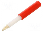 Laboratory connector: 2mm banana | plug | 25A | 30VAC | 60VDC | red
