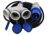 Extension lead | 3x2.5mm2 | 15m | rubber | black | Sockets no: 3 | 16A