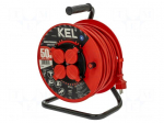 Extension lead | 3x1.5mm2 | 50m | rubber | red | Sockets no: 4 | reel | 16A