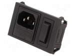 Connector: AC supply | socket | male | 10A | 250VAC | C14 (E) | IEC 60320