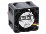 Fan: DC | axial | 12VDC | 36x36x28mm | 41.4m3/h | 66dBA | ball | 24000rpm