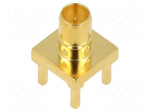 Connector: Mini SMB | socket | male | straight | 75&Omega; | THT | on PCBs | PTFE