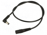 Cable | 1x0.5mm2 | DC 5,5/2,1 plug,DC 5,5/2,1 socket | angled | 0.5m