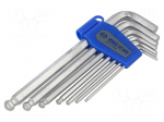 Wrench: hex key-set | Chrom-vanadium steel | long | 7pcs.