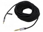 Cable | Jack 3.5mm 3pin plug,Jack 6,3mm 3pin plug | 10m | black