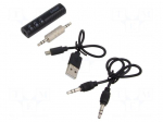 FM transmitter | black | 15m | Bluetooth: 5.0 | Charge time: 1h