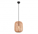 Trio Runa piekarama lampa 35 cm E27 matt black/sisal brushed steel 303090132 4017807476798