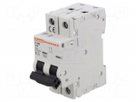 Circuit breaker | 230/400VAC | Inom: 16A | Poles: 2 | Charact: C | 10kA