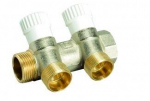Kolektors 3/4"x1/2" CP463 3-ceļu, ar noslēgvārstu Kolektors ar noslēgvārstiem MF3/4"xM1/2"