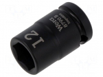 Socket | 6-angles,socket spanner,impact | HEX 12mm | 3/8" | IMPAKTOR
