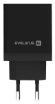 Adapter Evelatus Universal Travel Charger ETC04 USB 2.4A + Type-C 3A 30W Power Delivery Black