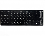 Keyboard stickers iLike  Keyboard Stickers ENG white / RUS white Qwerty Black