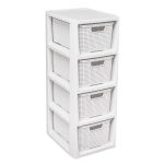 Furniture sections and sets // Kontorim&ouml;&ouml;bel // Regał z 4 koszykami BranQ biel antyczna