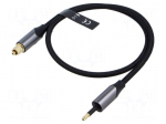 Cable | Toslink 3,5mm Mini plug,Toslink plug | 0.5m | black | PVC