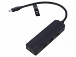 Hub USB | USB 3.0 | black | Number of ports: 6 | 0.15m | ABS