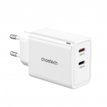 Adapter Choetech  Choetech PD6013 2x USB-C PD 65W GaN wall charger - white