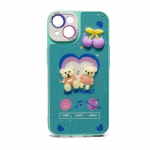 Back panel cover iLike Apple iPhone 15 EPOXY CARTOON COVER Blue