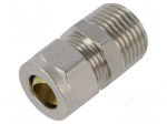 Screw-on fitting | R 1/2" external | nickel plated brass | 12mm