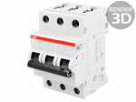 Circuit breaker | 400VAC | Inom: 20A | Poles: 3 | Charact: D | 10kA | IP20