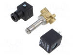 Electromagnetic valve | G 1/4" | brass | FKM | Valve: 2/2 NC | 230VAC