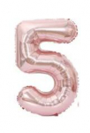 Riff 1m Folio Balloon Number 5 Glossy Pink