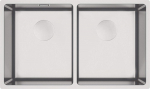 2-bowl wall-hung steel sink