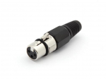 3P FEMALE XLR PLUG - NICKEL - BLACK