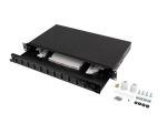 LANBERG 12XSC DUPLEX / 12XLC QUAD RACK 19" 1U FIBER OPTIC DISTRIBUTION FRAME BLACK + ACCESSORIES